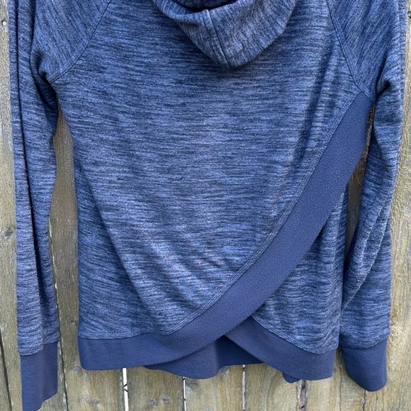 Athleta girl cross cross back hoodie heathered grey Sz XL/14 - Picture 10 of 11